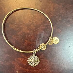 Alex and Ani Gold Sunburst Charm Bracelet